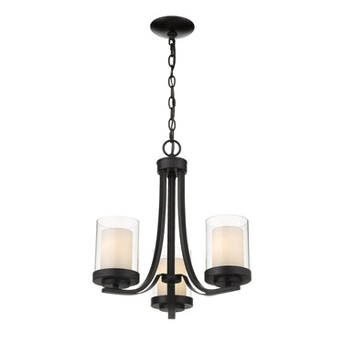 Z-Lite Willow Matte Black 3 Light Chandelier image 2