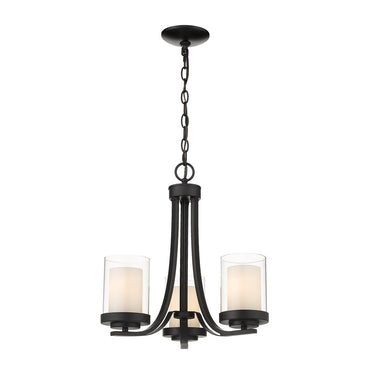 Z-Lite Willow Matte Black 3 Light Chandelier image