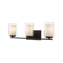 Z-Lite Willow Matte Black 3 Light Vanity Light image