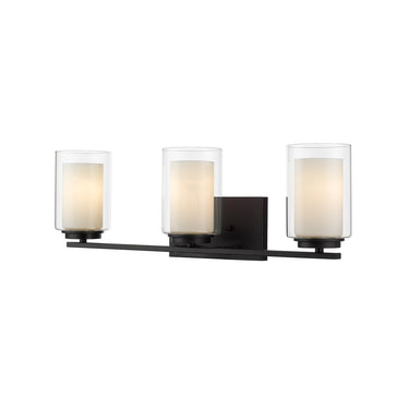 Z-Lite Willow Matte Black 3 Light Vanity Light image