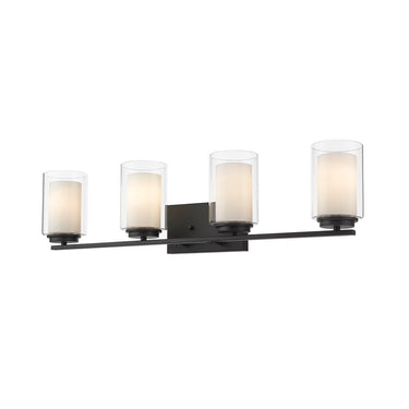 Z-Lite Willow Matte Black 4 Light Vanity Light image 2