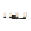 Z-Lite Willow Matte Black 4 Light Vanity Light image