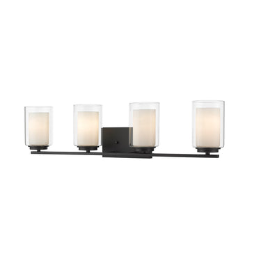 Z-Lite Willow Matte Black 4 Light Vanity Light image