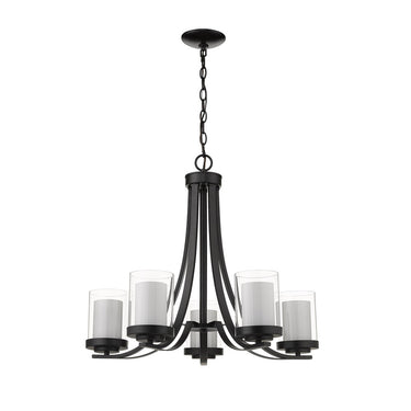 Z-Lite Willow Matte Black 5 Light Chandelier image 4
