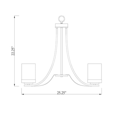 Z-Lite Willow Matte Black 5 Light Chandelier image 7