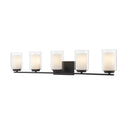 Z-Lite Willow Matte Black 5 Light Vanity Light image