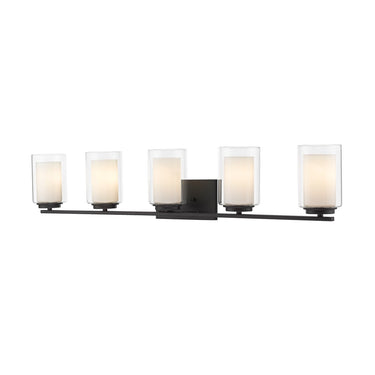 Z-Lite Willow Matte Black 5 Light Vanity Light image