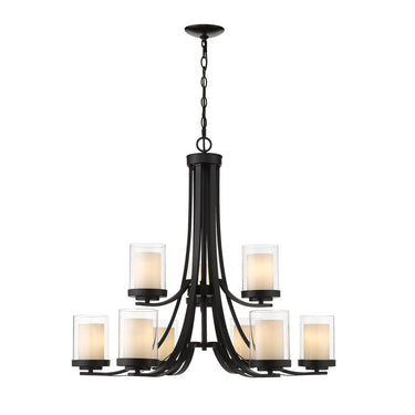 Z-Lite Willow Matte Black 9 Light Chandelier image 1