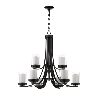 Z-Lite Willow Matte Black 9 Light Chandelier image 4