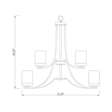 Z-Lite Willow Matte Black 9 Light Chandelier image 7