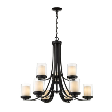 Z-Lite Willow Matte Black 9 Light Chandelier image